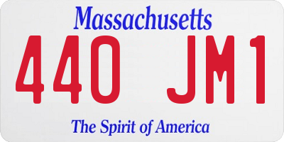 MA license plate 440JM1