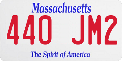 MA license plate 440JM2