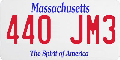 MA license plate 440JM3