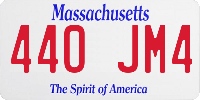MA license plate 440JM4