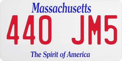 MA license plate 440JM5