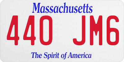 MA license plate 440JM6