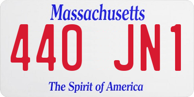 MA license plate 440JN1