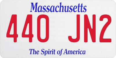 MA license plate 440JN2