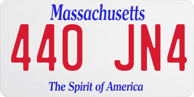 MA license plate 440JN4