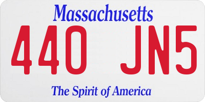 MA license plate 440JN5