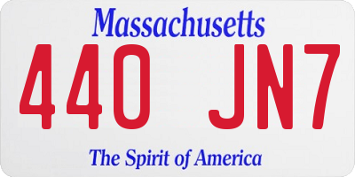 MA license plate 440JN7