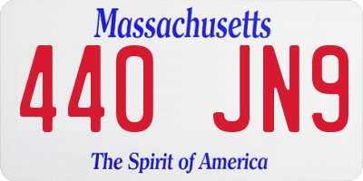 MA license plate 440JN9