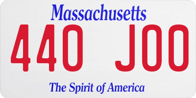 MA license plate 440JO0