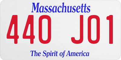 MA license plate 440JO1
