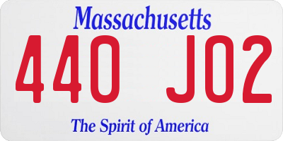 MA license plate 440JO2