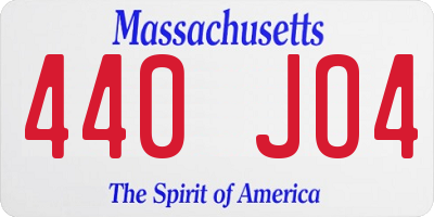 MA license plate 440JO4