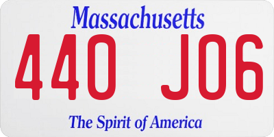 MA license plate 440JO6