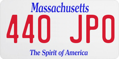 MA license plate 440JP0