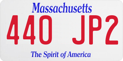 MA license plate 440JP2