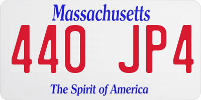 MA license plate 440JP4