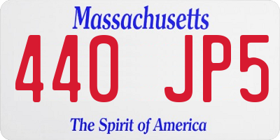 MA license plate 440JP5