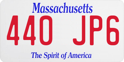 MA license plate 440JP6