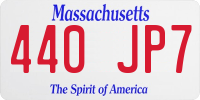 MA license plate 440JP7