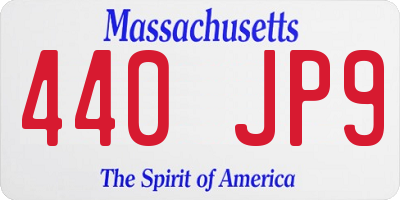 MA license plate 440JP9