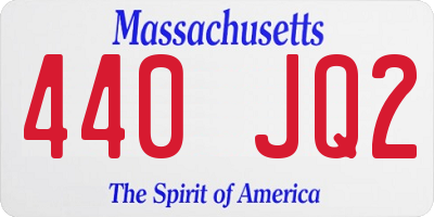 MA license plate 440JQ2