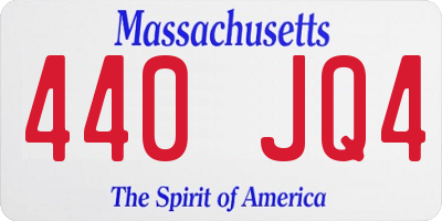 MA license plate 440JQ4