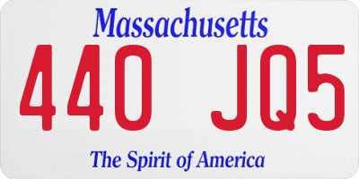MA license plate 440JQ5