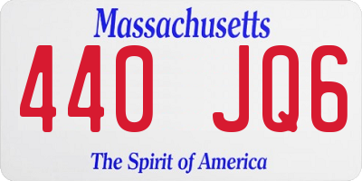 MA license plate 440JQ6