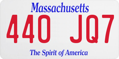 MA license plate 440JQ7