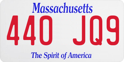 MA license plate 440JQ9