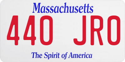 MA license plate 440JR0