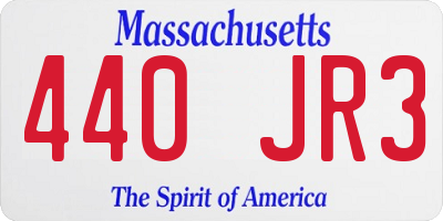 MA license plate 440JR3