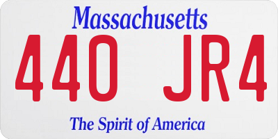 MA license plate 440JR4