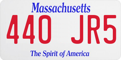 MA license plate 440JR5