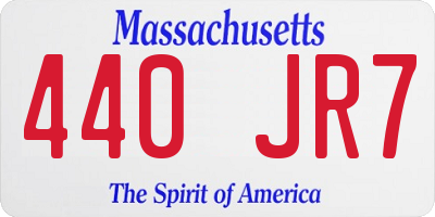 MA license plate 440JR7