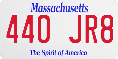 MA license plate 440JR8