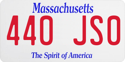 MA license plate 440JS0