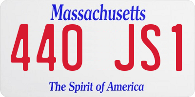 MA license plate 440JS1