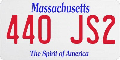 MA license plate 440JS2