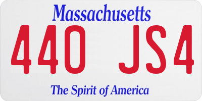 MA license plate 440JS4