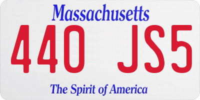 MA license plate 440JS5