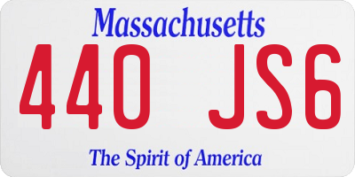 MA license plate 440JS6