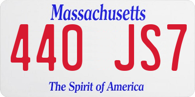 MA license plate 440JS7