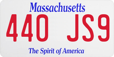 MA license plate 440JS9