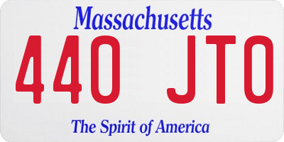 MA license plate 440JT0