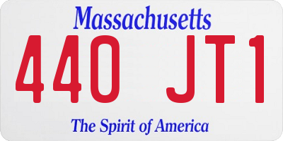 MA license plate 440JT1