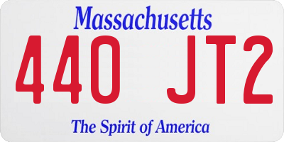 MA license plate 440JT2