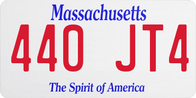 MA license plate 440JT4