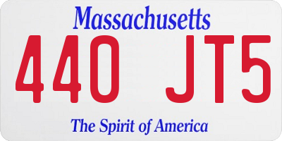 MA license plate 440JT5