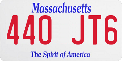 MA license plate 440JT6